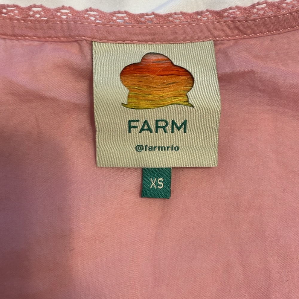Farm Rio Punk Ruffle Puff Sleeve Wrap Blouse - Picture 6 of 10
